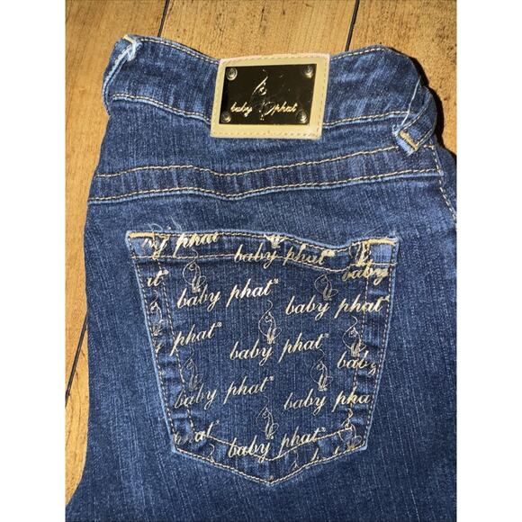 Vintage Baby Phat Flared Jeans Women’s Size 5 26x34 Blue Y2K Low Rise Denim - Picture 2 of 5